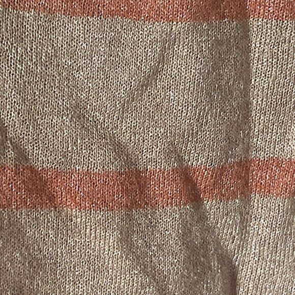 Vero Moda Thin Light Sweater Wide Stripe Metallic Orange Tan Gray Knit SZ S NWT - Picture 4 of 8